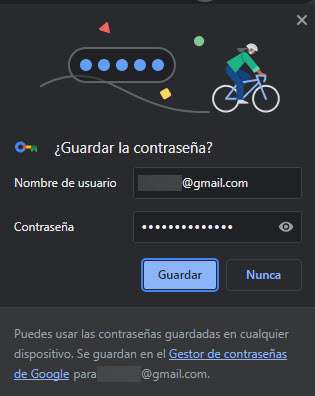 Recordar contraseñas en Google